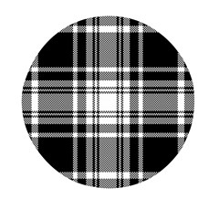 Pixel-background-design-modern-seamless-pattern-plaid-square-texture-fabric-tartan-scottish-textile- Mini Round Pill Box by uniart180623