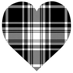 Pixel-background-design-modern-seamless-pattern-plaid-square-texture-fabric-tartan-scottish-textile- Wooden Puzzle Heart by uniart180623