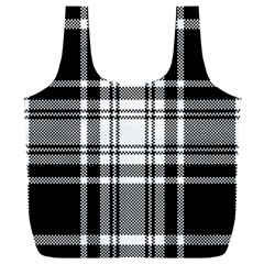 Pixel-background-design-modern-seamless-pattern-plaid-square-texture-fabric-tartan-scottish-textile- Full Print Recycle Bag (xxl) by uniart180623