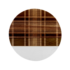 Pixel-background-design-modern-seamless-pattern-plaid-square-texture-fabric-tartan-scottish-textile- Marble Wood Coaster (round)