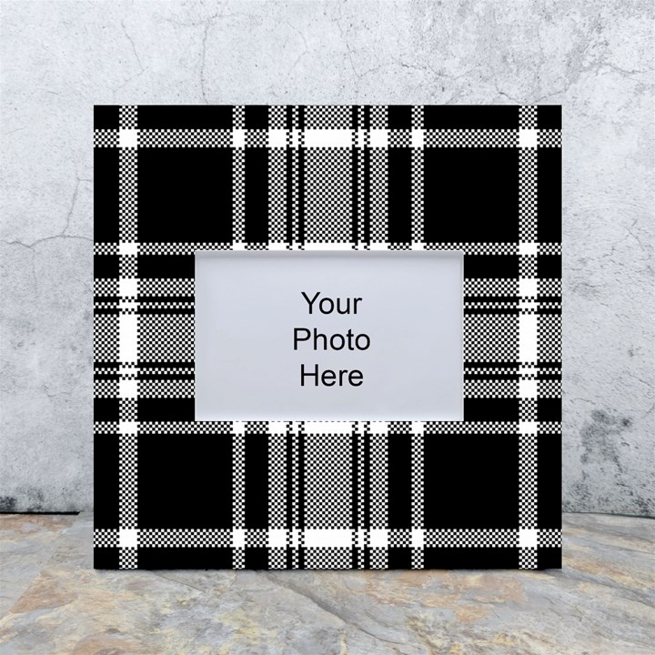 Pixel-background-design-modern-seamless-pattern-plaid-square-texture-fabric-tartan-scottish-textile- White Box Photo Frame 4  x 6 