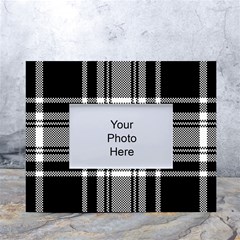 Pixel-background-design-modern-seamless-pattern-plaid-square-texture-fabric-tartan-scottish-textile- White Tabletop Photo Frame 4 x6  by uniart180623