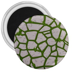 Cartoon-gray-stone-seamless-background-texture-pattern Green 3  Magnets by uniart180623