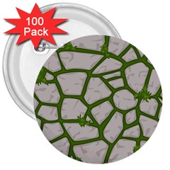 Cartoon-gray-stone-seamless-background-texture-pattern Green 3  Buttons (100 Pack)  by uniart180623