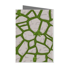 Cartoon-gray-stone-seamless-background-texture-pattern Green Mini Greeting Cards (pkg Of 8) by uniart180623