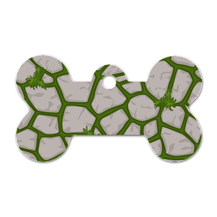 Cartoon-gray-stone-seamless-background-texture-pattern Green Dog Tag Bone (One Side)