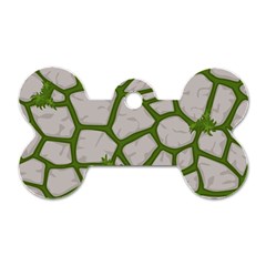 Cartoon-gray-stone-seamless-background-texture-pattern Green Dog Tag Bone (two Sides) by uniart180623