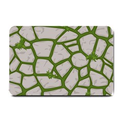 Cartoon-gray-stone-seamless-background-texture-pattern Green Small Doormat by uniart180623