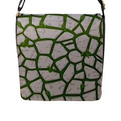 Cartoon-gray-stone-seamless-background-texture-pattern Green Flap Closure Messenger Bag (l) by uniart180623