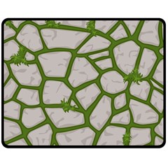 Cartoon-gray-stone-seamless-background-texture-pattern Green Two Sides Fleece Blanket (medium) by uniart180623