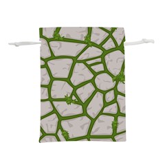 Cartoon-gray-stone-seamless-background-texture-pattern Green Lightweight Drawstring Pouch (l) by uniart180623