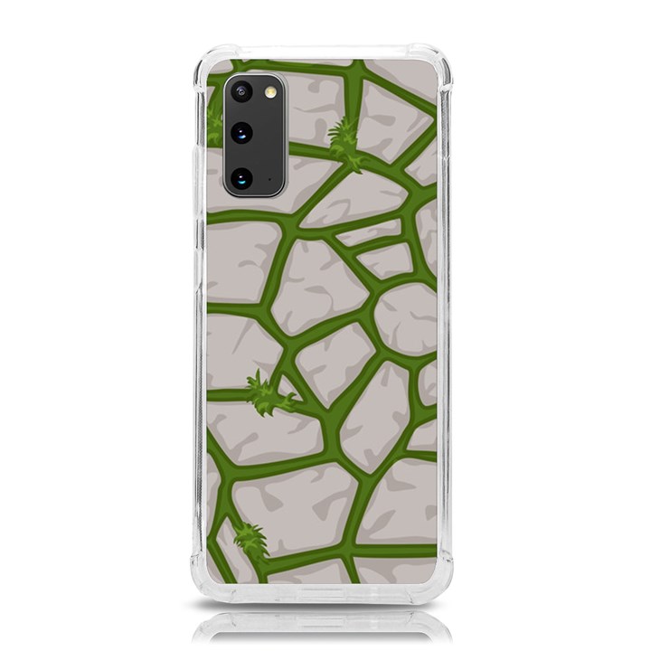 Cartoon-gray-stone-seamless-background-texture-pattern Green Samsung Galaxy S20 6.2 Inch TPU UV Case