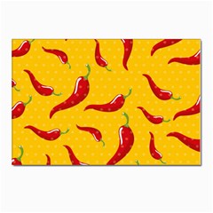 Chili-vegetable-pattern-background Postcards 5  X 7  (pkg Of 10) by uniart180623