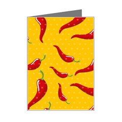 Chili-vegetable-pattern-background Mini Greeting Card by uniart180623