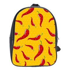 Chili-vegetable-pattern-background School Bag (large) by uniart180623