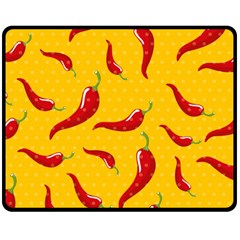 Chili-vegetable-pattern-background Two Sides Fleece Blanket (medium) by uniart180623