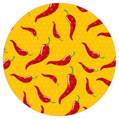 Chili-vegetable-pattern-background Round Trivet by uniart180623