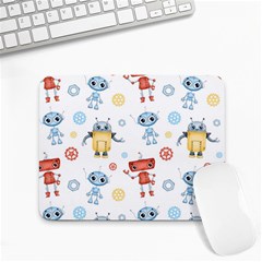 Cute-cartoon-robots-seamless-pattern Small Mousepad by uniart180623