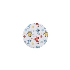 Cute-cartoon-robots-seamless-pattern 1  Mini Buttons by uniart180623