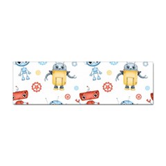 Cute-cartoon-robots-seamless-pattern Sticker (bumper) by uniart180623