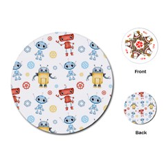 Cute-cartoon-robots-seamless-pattern Playing Cards Single Design (round) by uniart180623