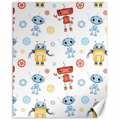 Cute-cartoon-robots-seamless-pattern Canvas 16  X 20  by uniart180623