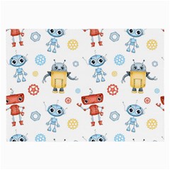 Cute-cartoon-robots-seamless-pattern Large Glasses Cloth (2 Sides) by uniart180623