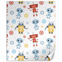 Cute-cartoon-robots-seamless-pattern Canvas 11  X 14  by uniart180623