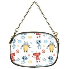 Cute-cartoon-robots-seamless-pattern Chain Purse (one Side) by uniart180623