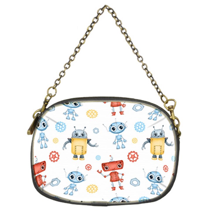 Cute-cartoon-robots-seamless-pattern Chain Purse (Two Sides)