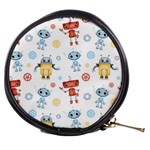 Cute-cartoon-robots-seamless-pattern Mini Makeup Bag Front