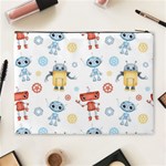 Cute-cartoon-robots-seamless-pattern Cosmetic Bag (XL) Back