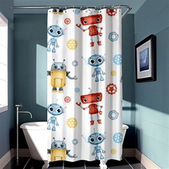 Cute-cartoon-robots-seamless-pattern Shower Curtain 36  X 72  (stall)  by uniart180623