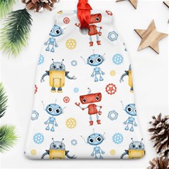 Cute-cartoon-robots-seamless-pattern Ornament (bell) by uniart180623