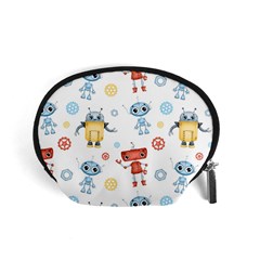 Cute-cartoon-robots-seamless-pattern Accessory Pouch (small) by uniart180623