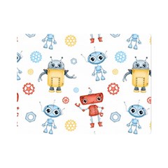 Cute-cartoon-robots-seamless-pattern Premium Plush Fleece Blanket (mini) by uniart180623