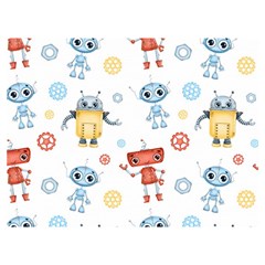 Cute-cartoon-robots-seamless-pattern Two Sides Premium Plush Fleece Blanket (extra Small) by uniart180623