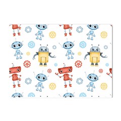 Cute-cartoon-robots-seamless-pattern Crystal Sticker (a4) by uniart180623