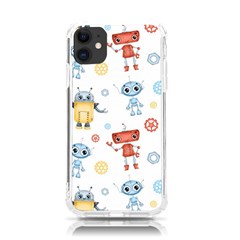 Cute-cartoon-robots-seamless-pattern Iphone 11 Tpu Uv Print Case by uniart180623