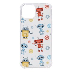 Cute-cartoon-robots-seamless-pattern Iphone 14 Tpu Uv Print Case