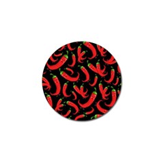 Seamless-vector-pattern-hot-red-chili-papper-black-background Golf Ball Marker (4 Pack) by uniart180623