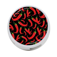 Seamless-vector-pattern-hot-red-chili-papper-black-background 4-port Usb Hub (two Sides) by uniart180623