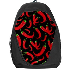 Seamless-vector-pattern-hot-red-chili-papper-black-background Backpack Bag by uniart180623