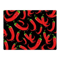 Seamless-vector-pattern-hot-red-chili-papper-black-background Two Sides Premium Plush Fleece Blanket (mini)