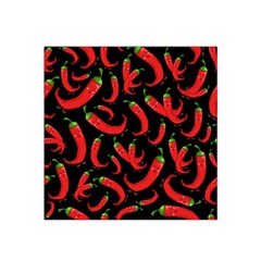 Seamless-vector-pattern-hot-red-chili-papper-black-background Satin Bandana Scarf 22  X 22  by uniart180623