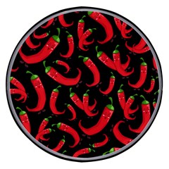 Seamless-vector-pattern-hot-red-chili-papper-black-background Wireless Fast Charger(black) by uniart180623