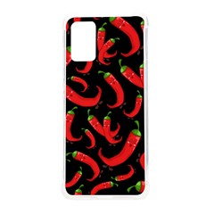 Seamless-vector-pattern-hot-red-chili-papper-black-background Samsung Galaxy S20plus 6 7 Inch Tpu Uv Case by uniart180623