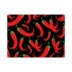 Seamless-vector-pattern-hot-red-chili-papper-black-background Premium Plush Fleece Blanket (mini) by uniart180623