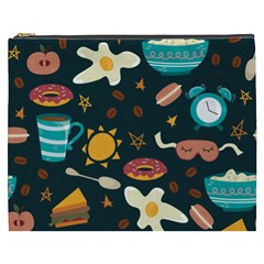 Seamless-pattern-with-breakfast-symbols-morning-coffee Cosmetic Bag (xxxl) by uniart180623