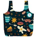 Seamless-pattern-with-breakfast-symbols-morning-coffee Full Print Recycle Bag (XL) Front